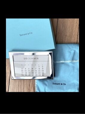 NIB Vintage Tiffany & Co. MONOGRAMMED Silver plated Perpetual Calendar/Frame
